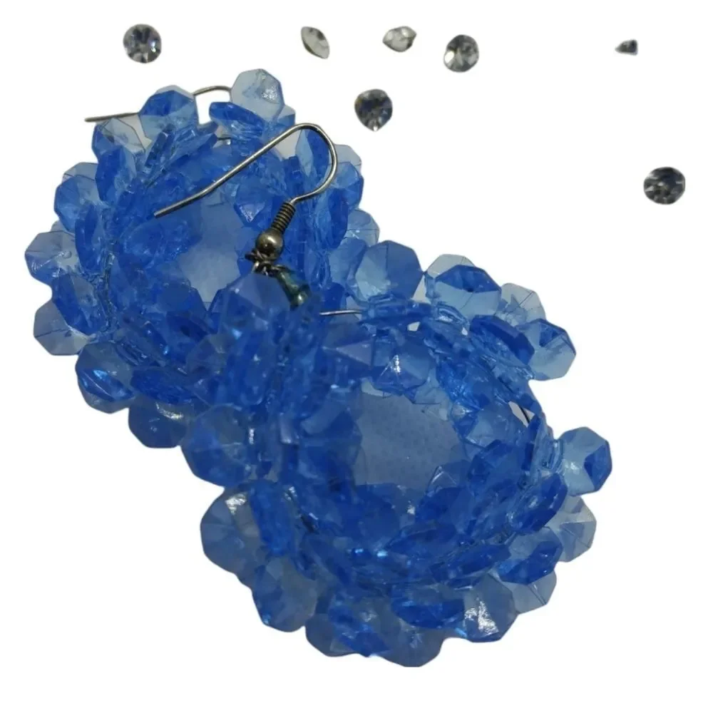 Crystal ice queen‎ beaded earrings frozen inspired cosplay